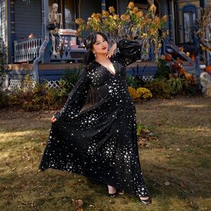 Wax Poetic Clothing Raquel White Star Maxi Dress